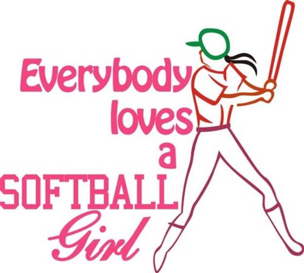 Picture of Softball Girl SVG File