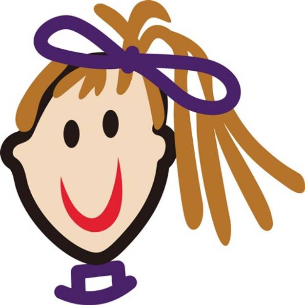 Picture of Stick Girl Face SVG File