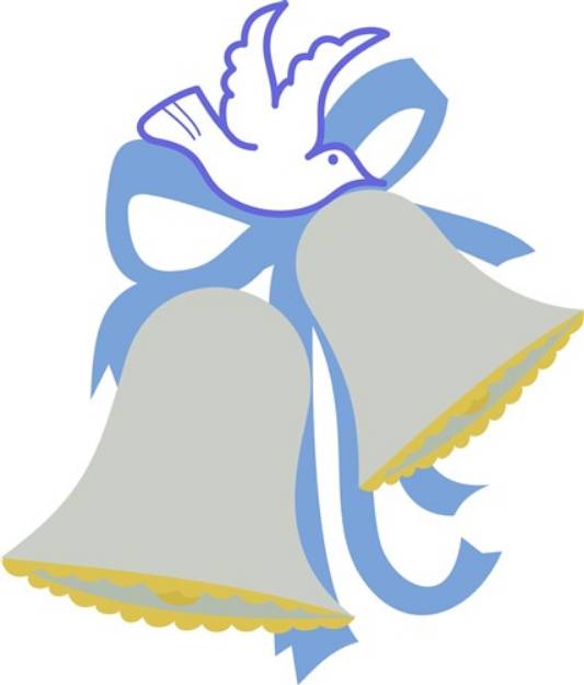 Picture of Dove Wedding Bells SVG File