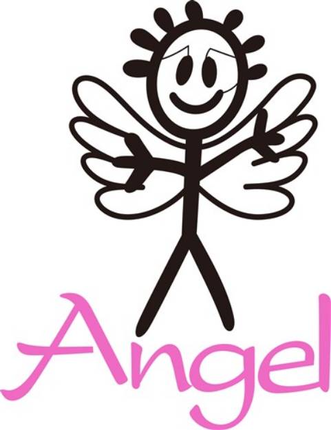 Picture of Stick Angel SVG File