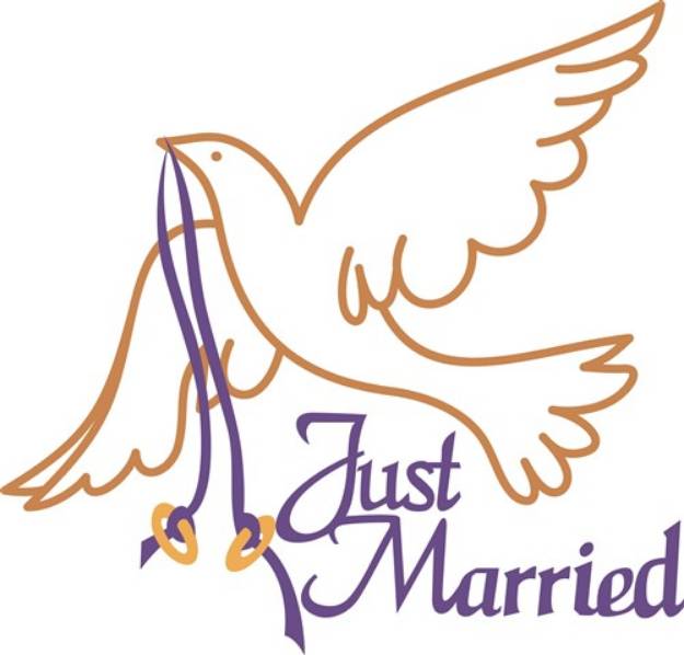 Picture of Just Married Rings SVG File