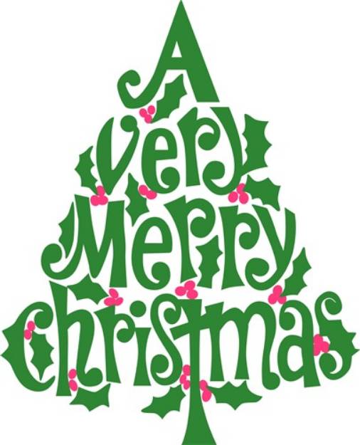 Picture of Merry Christmas Tree SVG File
