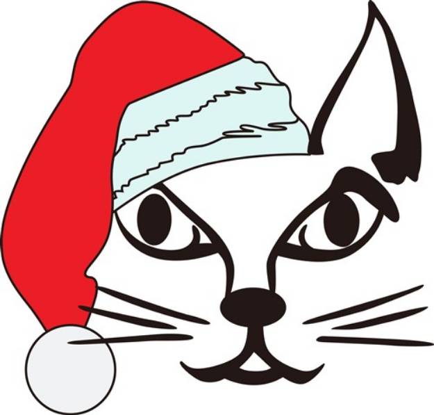Picture of Santa Cat SVG File