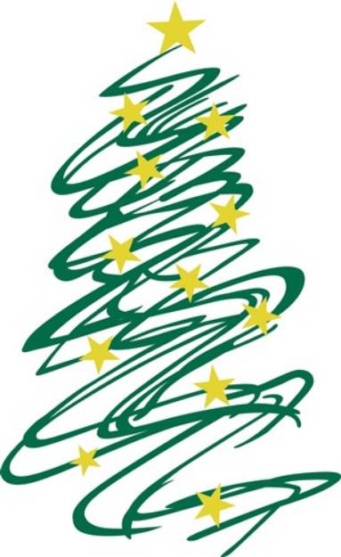 Picture of Swirly Christmas Tree SVG File