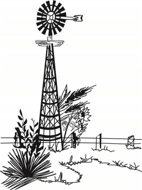 Picture of Windmill Outline SVG File