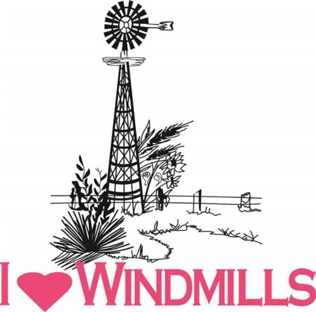 Picture of I Love Windmills SVG File