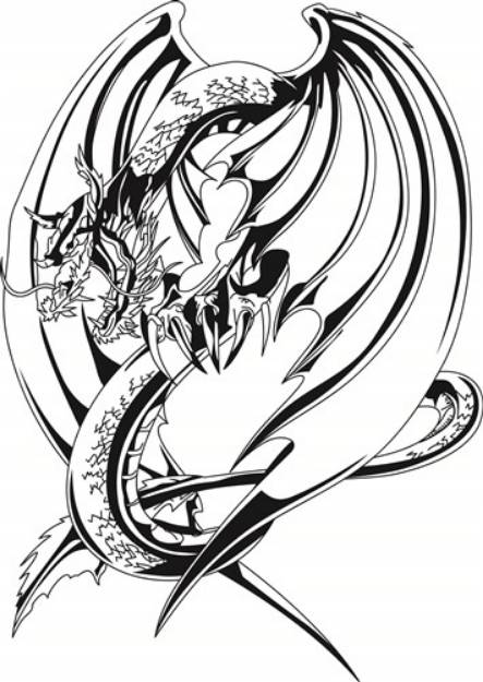 Picture of Dragon Outline SVG File