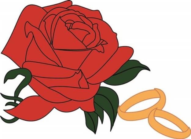 Picture of Wedding Bands & Rose SVG File