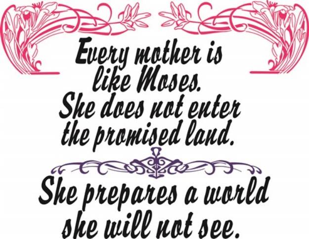 Picture of Mother is Like Moses SVG File