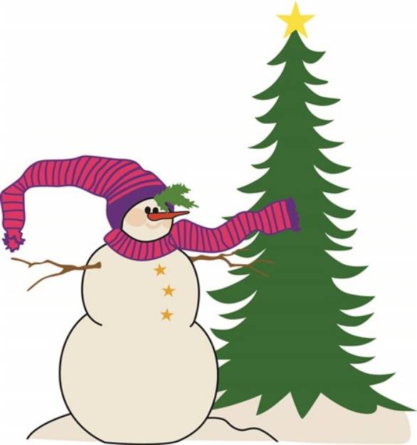 Picture of Snowman Xmas Tree SVG File