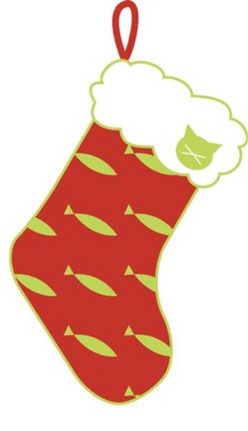 Picture of Cat Christmas Stocking SVG File