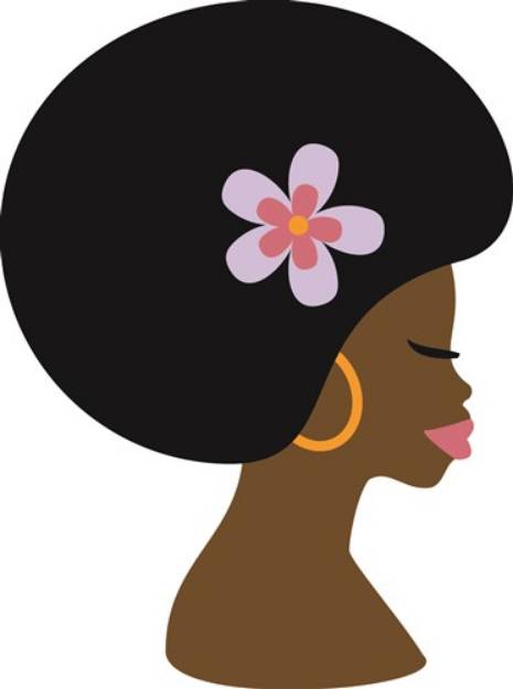 Picture of Woman with Afro SVG File