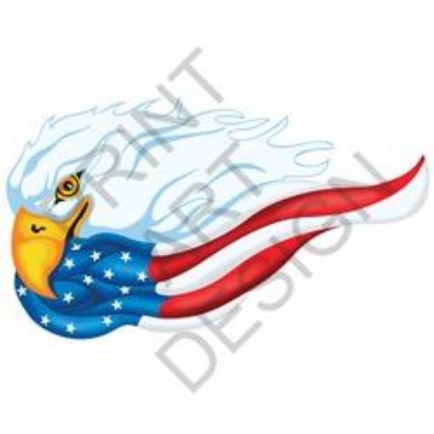 Picture of Eagle & American Flag SVG File