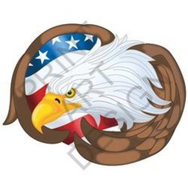 Picture of Eagle With Flag SVG File