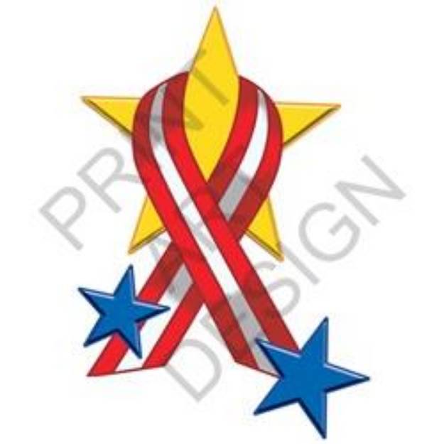 Picture of Awareness Ribbon & Stars SVG File
