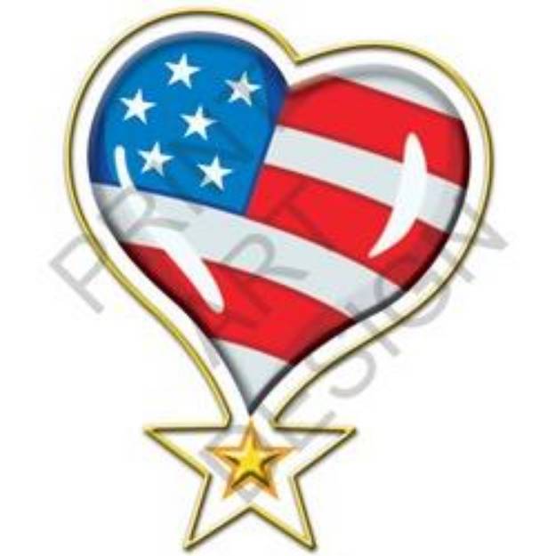 Picture of American Pride Heart SVG File