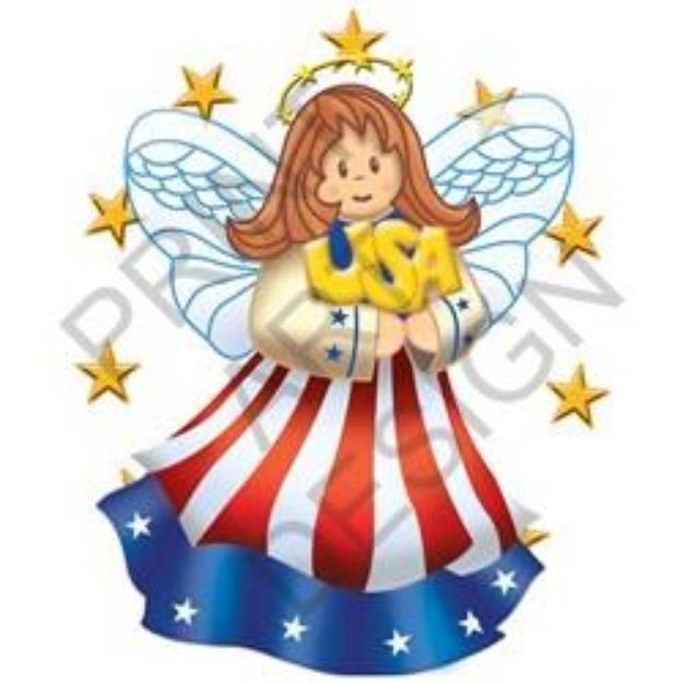Picture of USA Angel SVG File