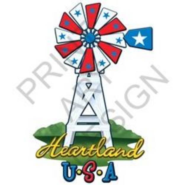 Picture of Patriotic Windmill SVG File