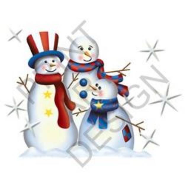 Picture of Patriotic Snowpeople SVG File