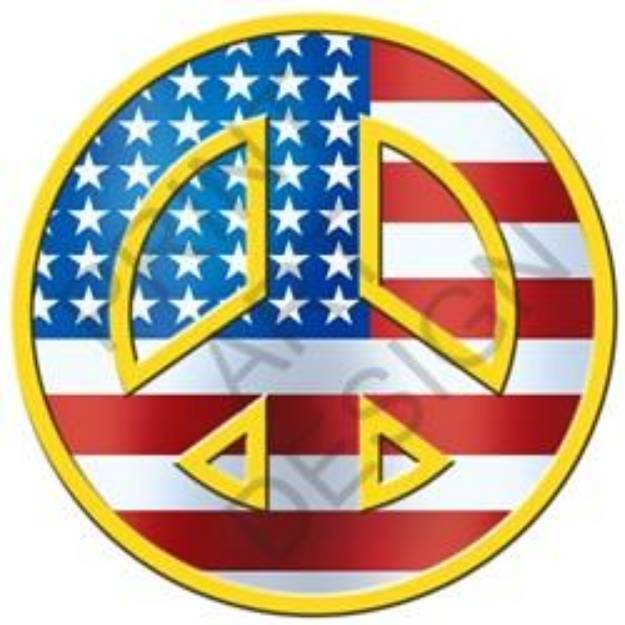 Picture of Peace Sign American Flag SVG File