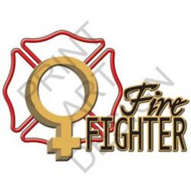 Picture of Female Firefighter SVG File