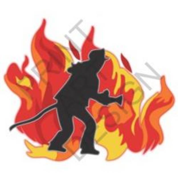 Picture of Lady Firefighter SVG File