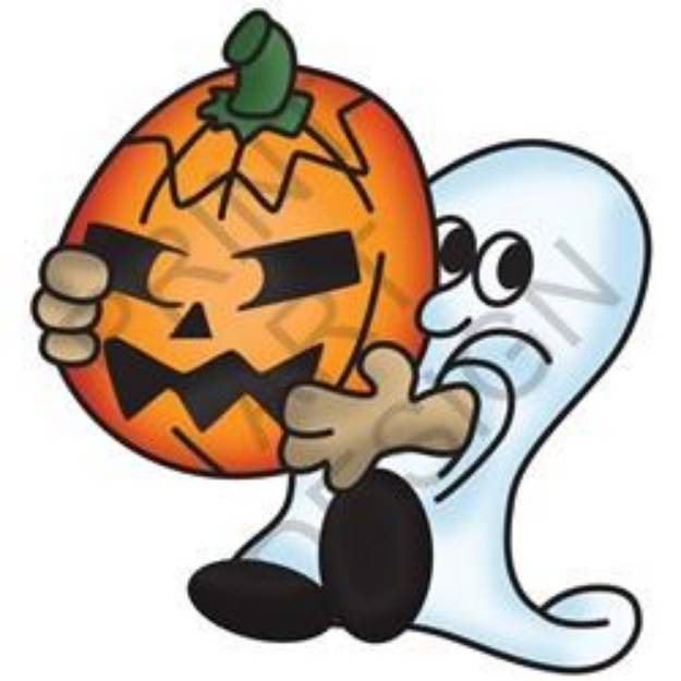 Picture of Ghost With Jack-O-Lantern SVG File