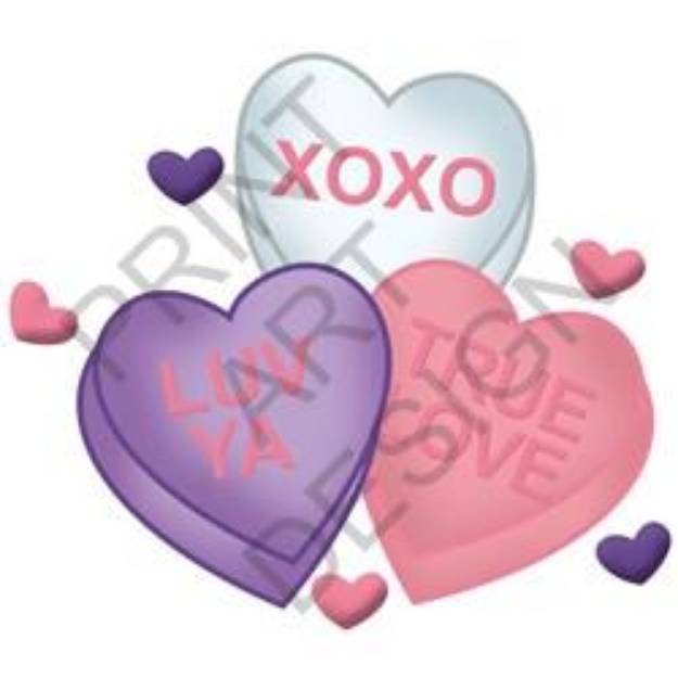 Picture of Conversation Hearts SVG File