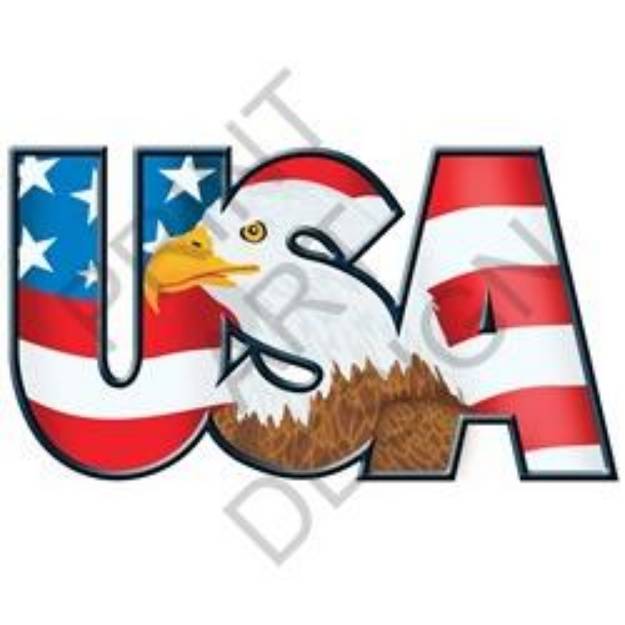 Picture of Usa & Eagle W/light Fills SVG File