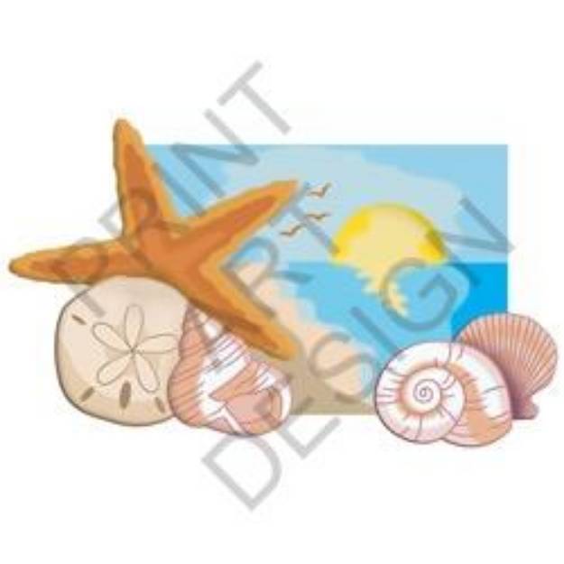 Picture of Seashells Scene SVG File