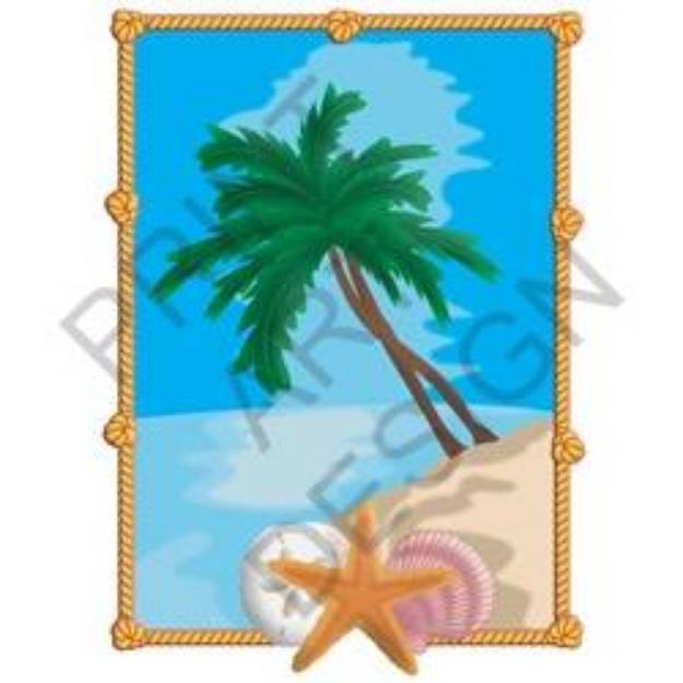 Picture of Palm Tree On Beach SVG File