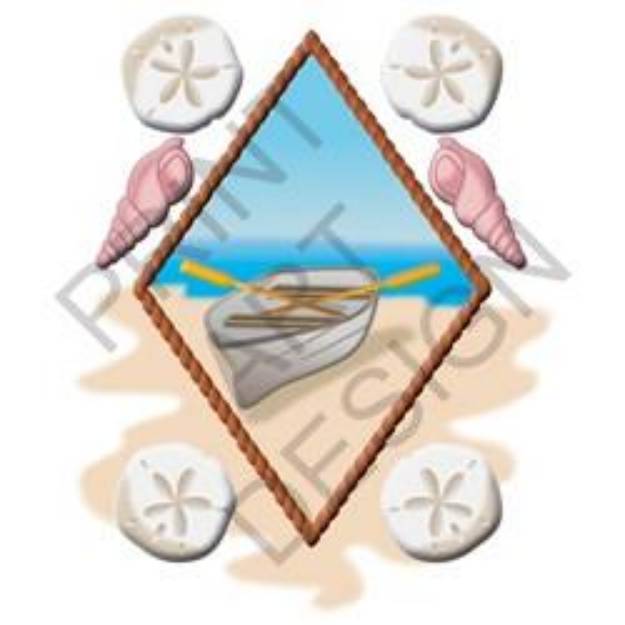 Picture of Row Boat & Seashells SVG File