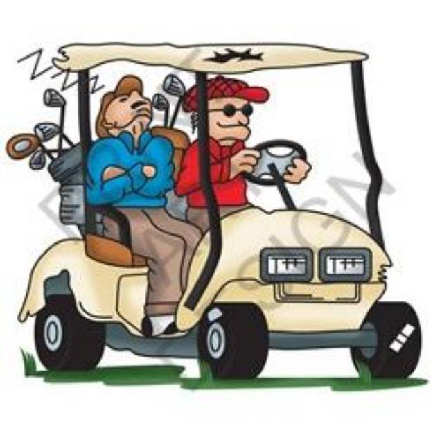 Picture of Men In Golf Cart SVG File