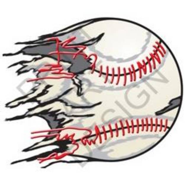Picture of Ripped Baseball SVG File