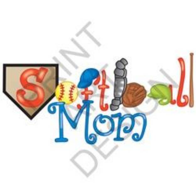 Picture of Softball Mom SVG File