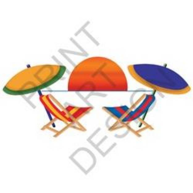 Picture of Beach Chair Sunset SVG File