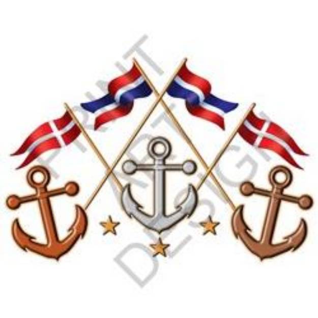 Picture of Anchors & Flags SVG File