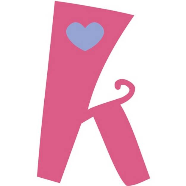Picture of Valentine Lowercase k SVG File