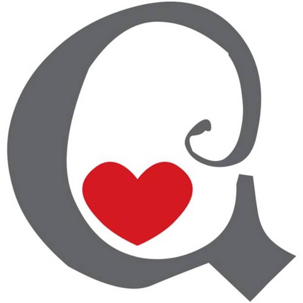Picture of Valentine Font Q SVG File