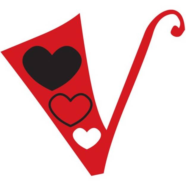 Picture of Valentine Font V SVG File