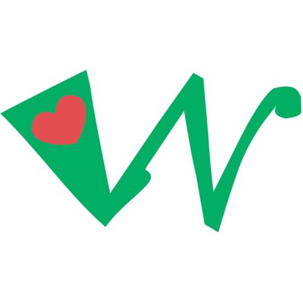 Picture of Valentine Lowercase w SVG File