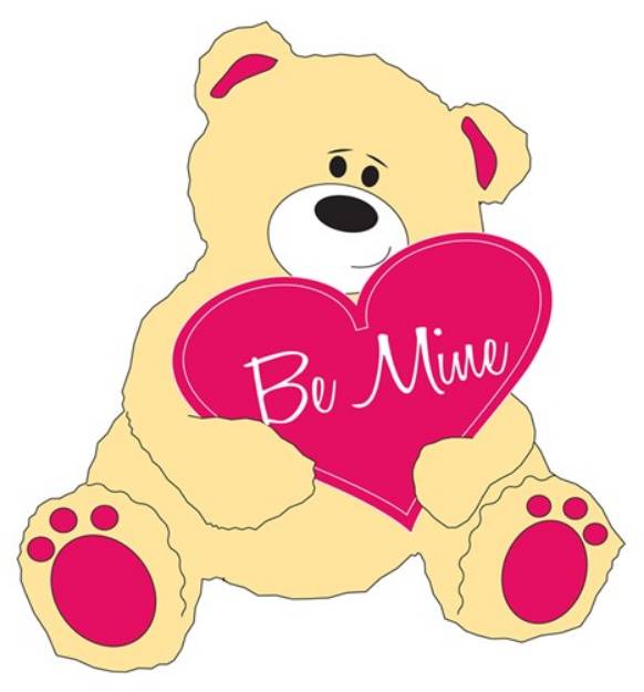 Picture of Be Mine Teddy Bear SVG File