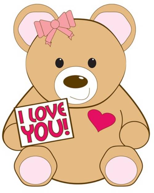 Picture of I Love You Bear SVG File