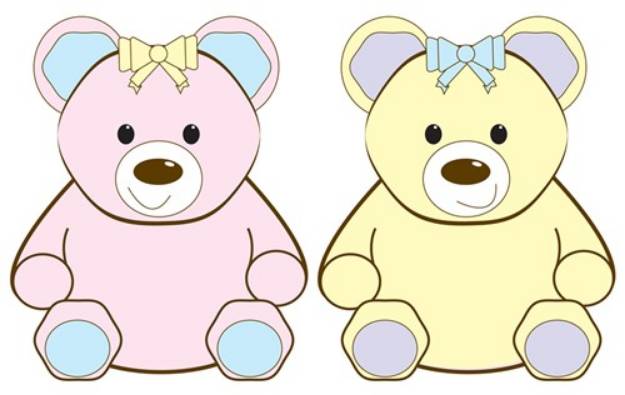 Picture of Two Teddies SVG File