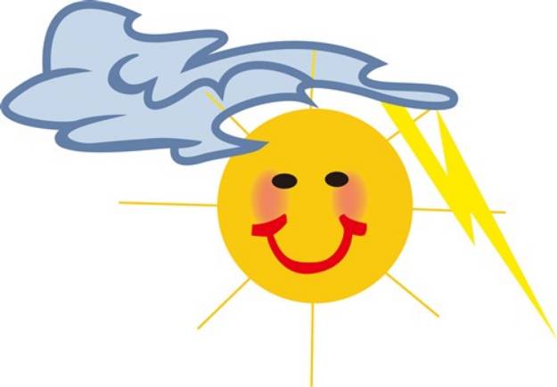 Picture of Sun Lightning Cloud SVG File