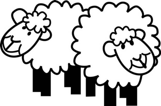 Picture of Two Sheep SVG File