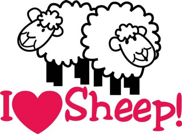 Picture of I Love Sheep SVG File