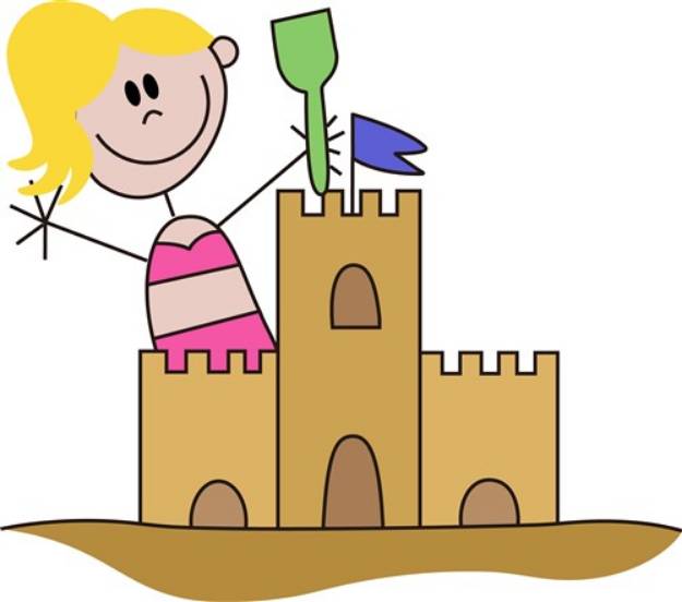 Picture of Sand Castle Girl SVG File