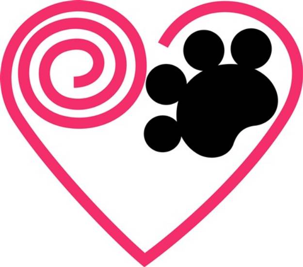 Picture of Heart Paw SVG File