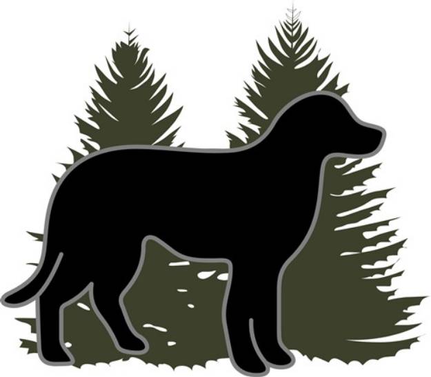 Picture of Labrador and Trees SVG File